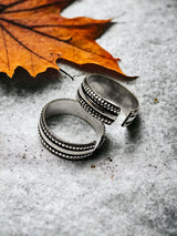 German Silver Brass Base Toe Ring Adjustable Pair for Women and Girls