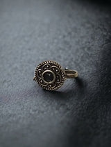 German Silver Clip On Floral Round Nose Pin for Women and Girls